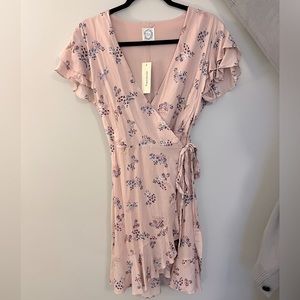Light pink floral wrap dress! Never worn.